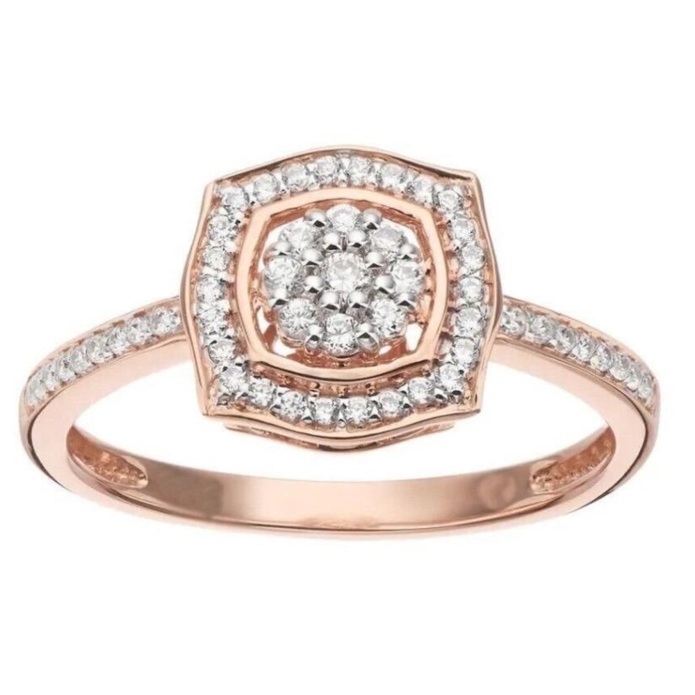 Designer 14K Rose Gold Diamond Cluster Halo Ring Band Filigree
Gallery Sz 7.25